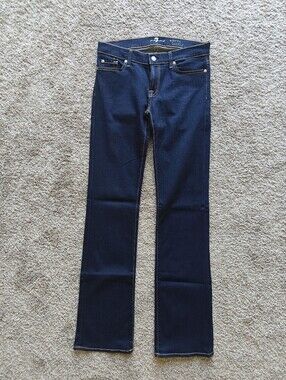 7 For All Mankind Skinny Bootcut Dark Wash Women's Blue Jeans Size 30